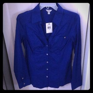 Guess vibrant Blue Top NWT Small